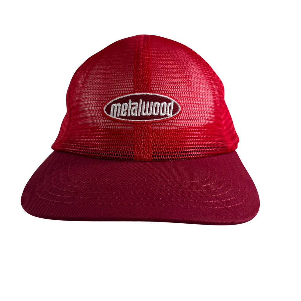 Metalwood Studio Golf Headwear Red Burgundy Mesh Trucker Hat Snapback Cap